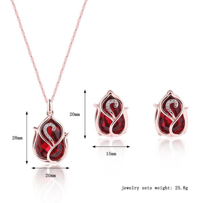 SET601 - Red Rose Jewellery Set