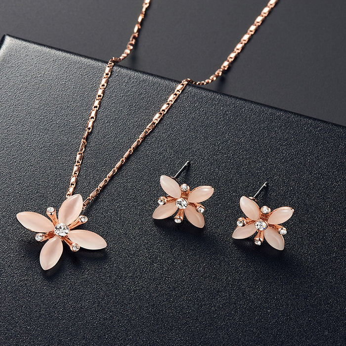 SET602 - Pink Floral Jewellery Set