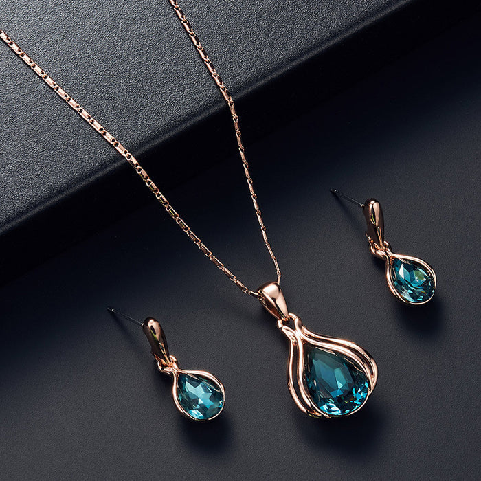 SET603 - Blue Droplet Jewellery Set