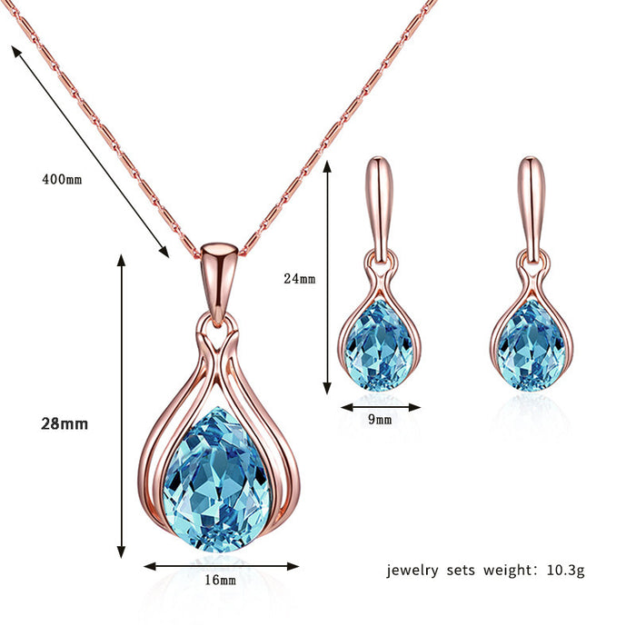 SET603 - Blue Droplet Jewellery Set