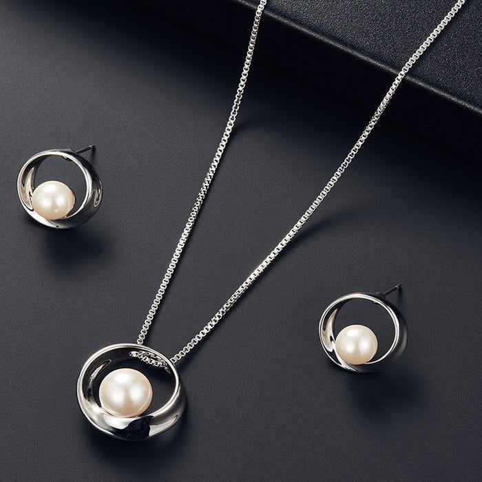 SET604 - Round Pearl Jewellery Set