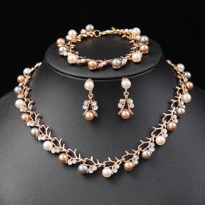SET646 - Korean Pearl Bridal Jewellery Set