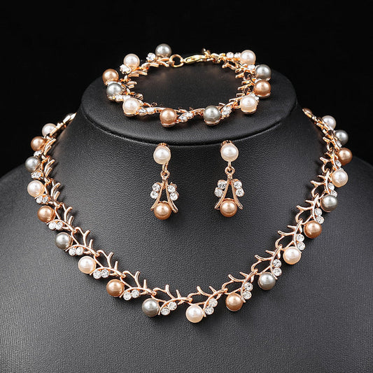 SET646 - Korean Pearl Bridal Jewellery Set