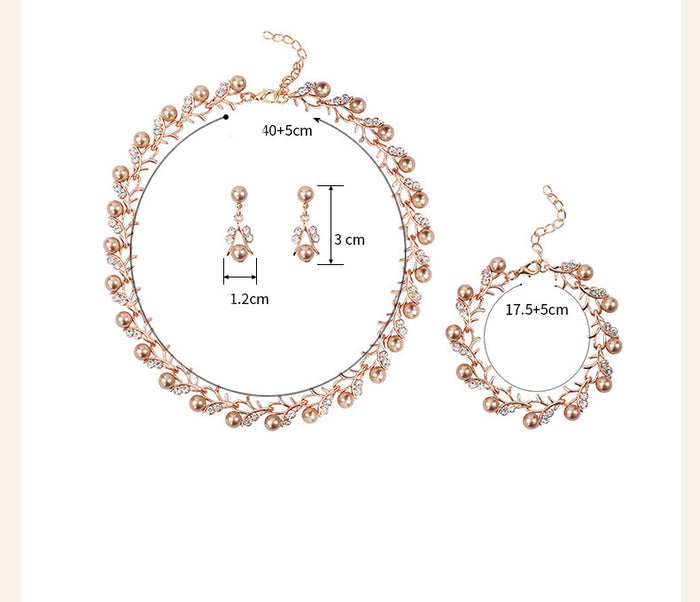 SET646 - Korean Pearl Bridal Jewellery Set