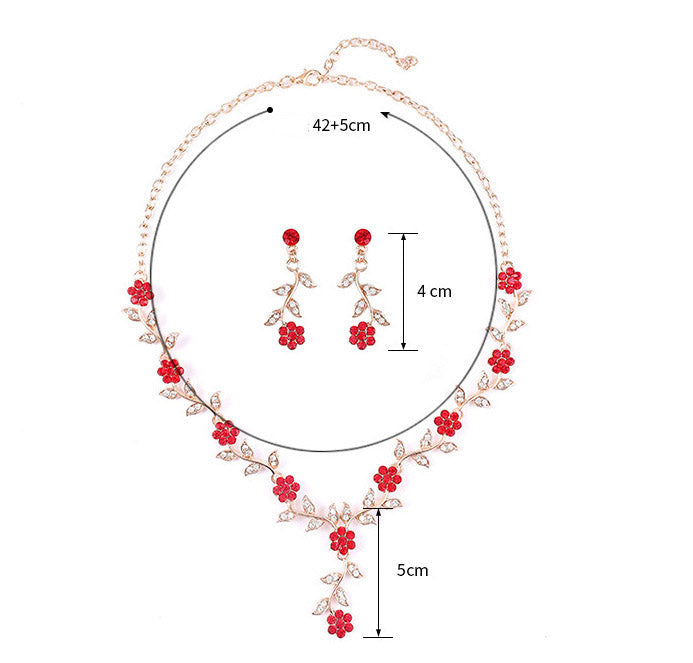 SET653 - Retro inlaid plum Jewellery Set