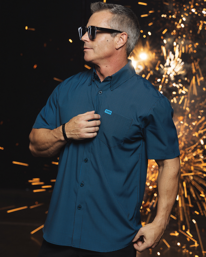 Simple Mind Party Shirt - Black & Cyan