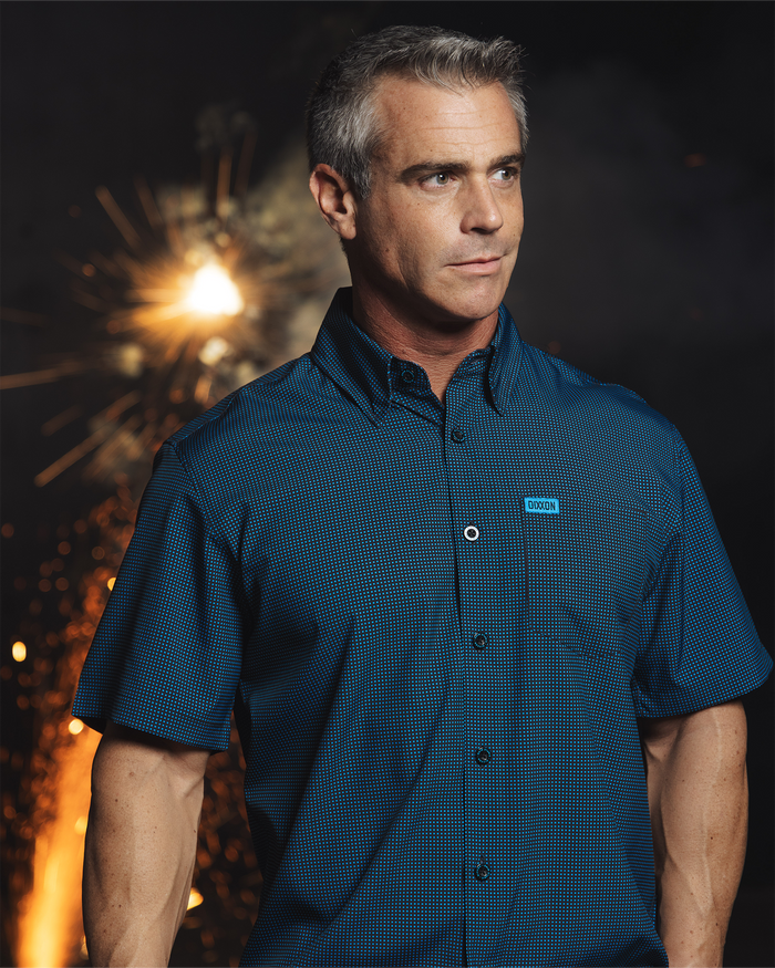 Simple Mind Party Shirt - Black & Cyan