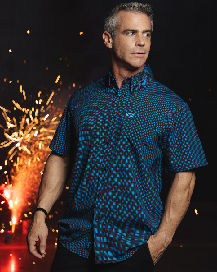 Simple Mind Party Shirt - Black & Cyan
