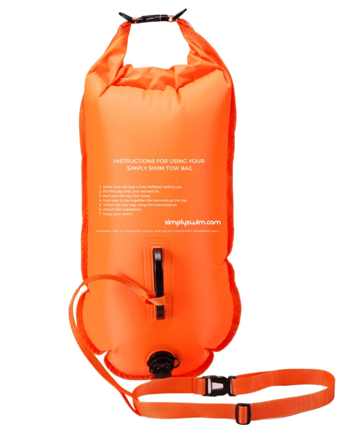 Simply Swim fluorescent swim safety buoy with 28L dry bag