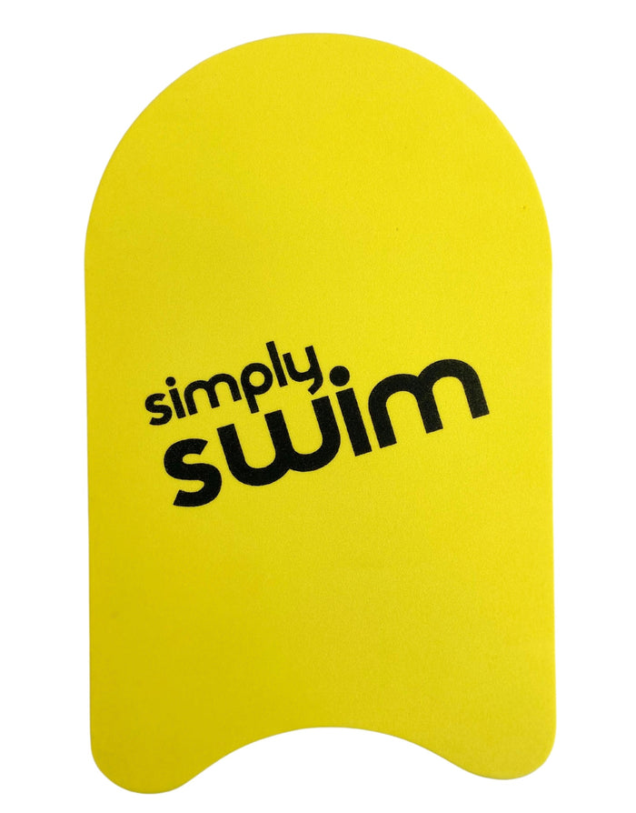 Yellow Simply Swim junior kickboard with closed cell EVA foam