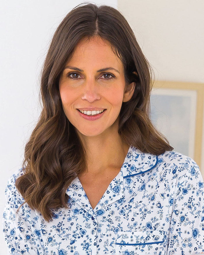 Slenderella Blanche Floral Long Sleeve Cotton Pyjamas - Image 2 - The Classic Boutique