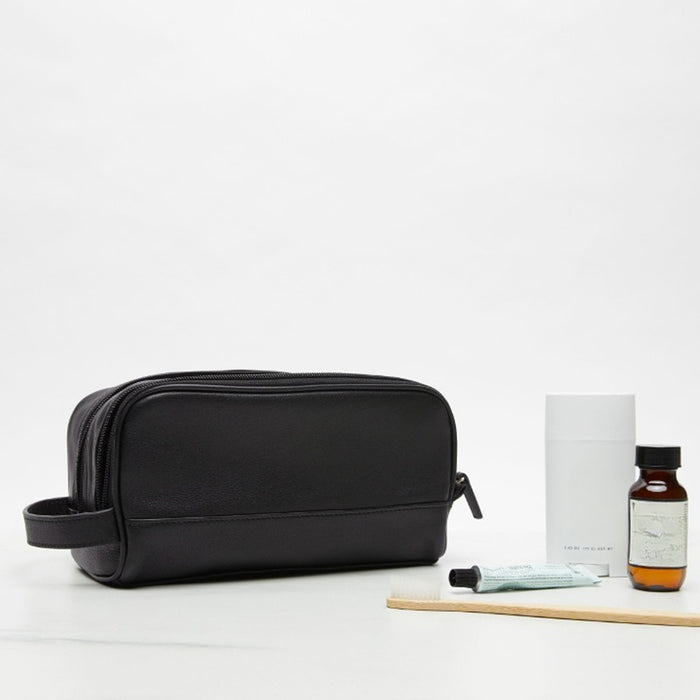 Small Double Zip Toiletry Bag Black Onyx