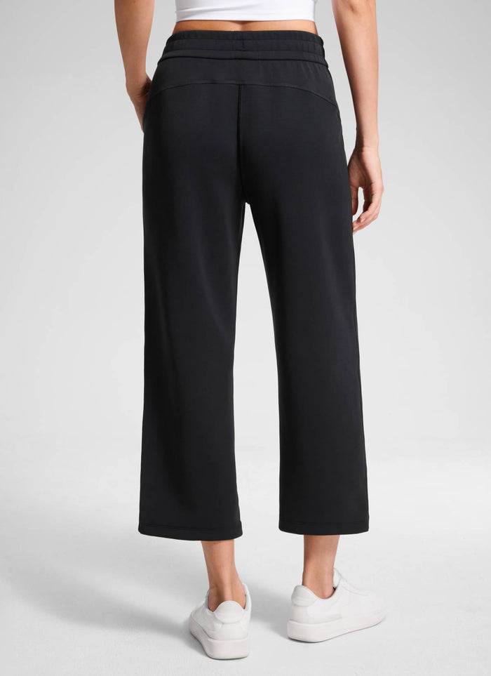 CRZ YOGA Women's SoftAura Casual High Rise Pocket Sweatpant 24" Black