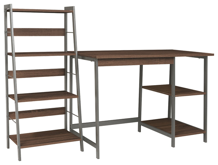 Soho Z1710162 Dark Brown Home Office Desk and Shelf