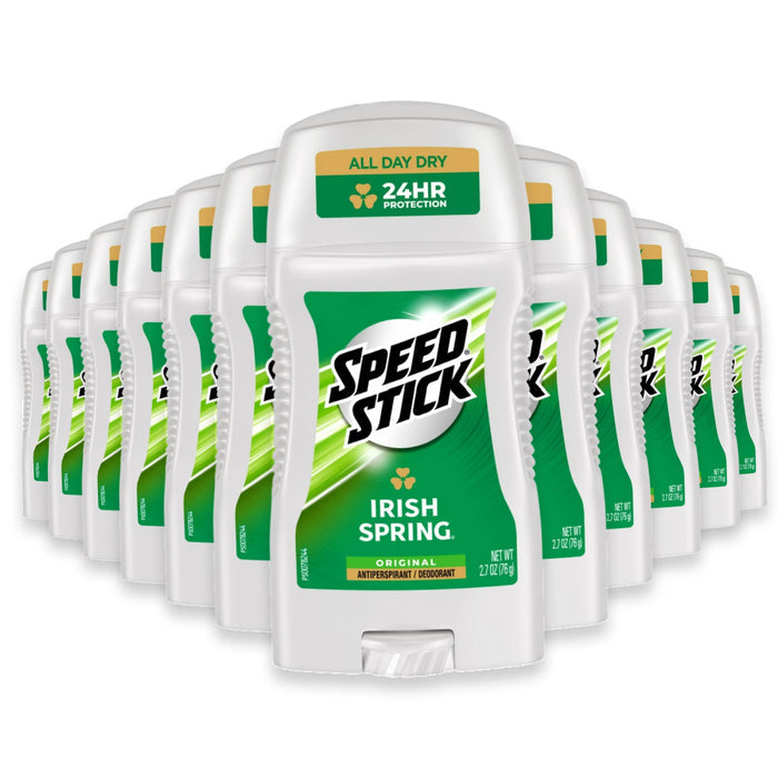 Speed Stick Antiperspirant Deodorant, Original Irish Spring  2.7 oz - 12 Pack