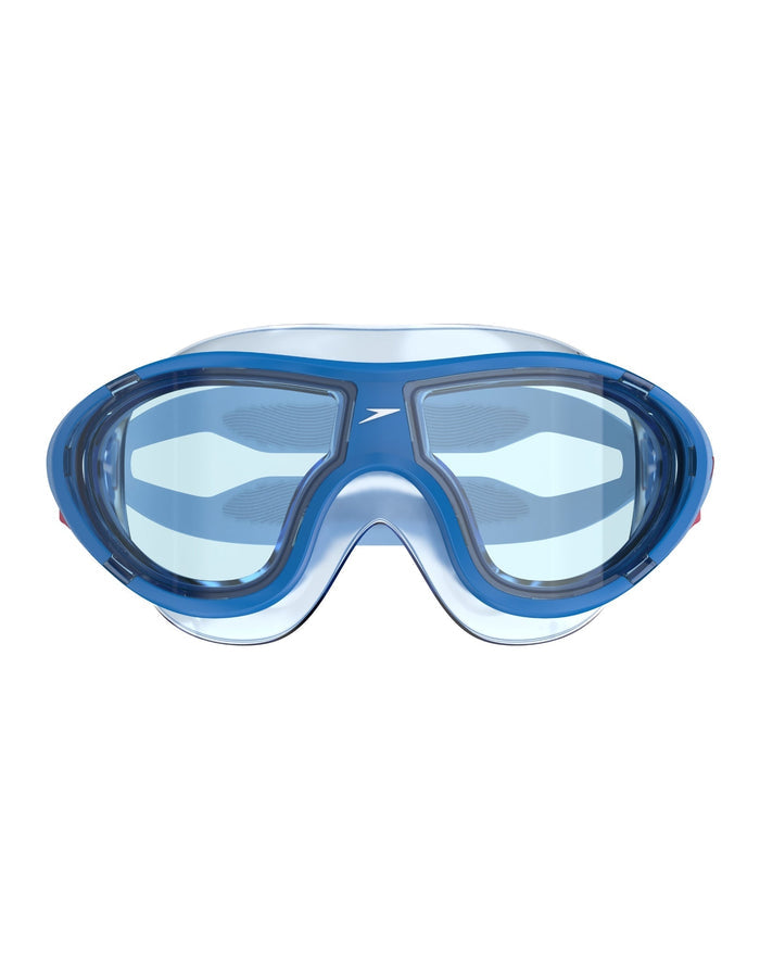 Sleek blue and clear Speedo Biofuse 2.0 junior swim masks