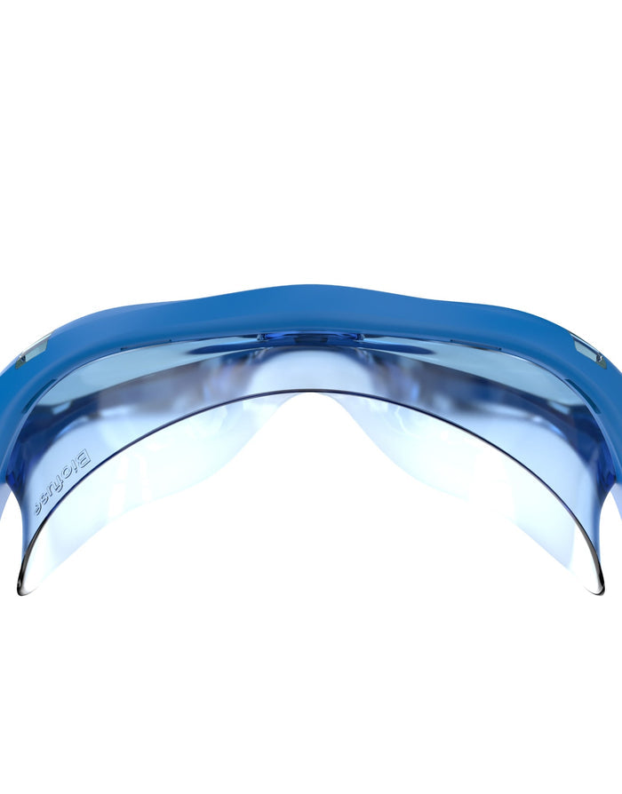 Sleek blue and silver Speedo Biofuse 2.0 junior swim masks with visor design