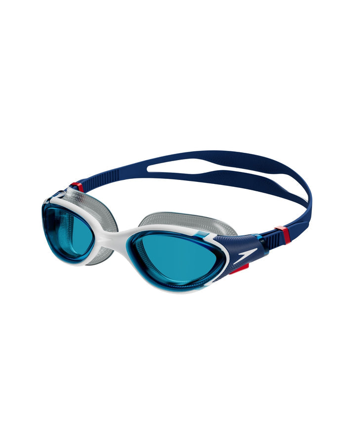 Speedo Biofuse 2.0 swim goggle in blue/white with sleek design