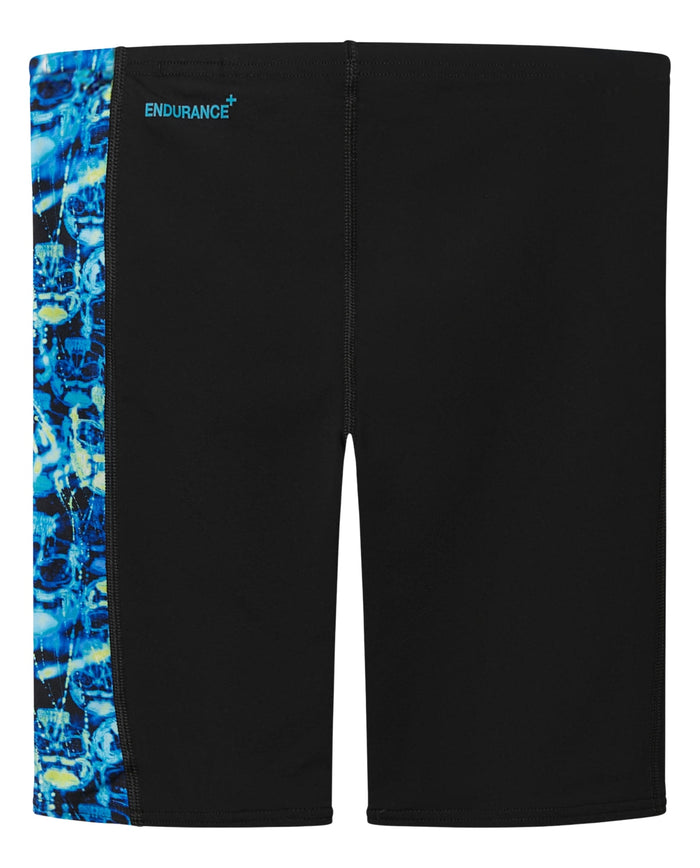 Speedo Boys Print Panel Jammer - Black/Dark Green
