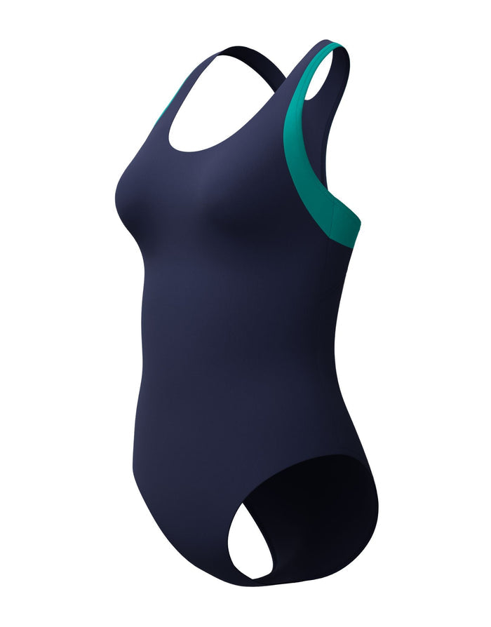 Speedo Colourblock Racerback Swimsuit - Navy/Teal