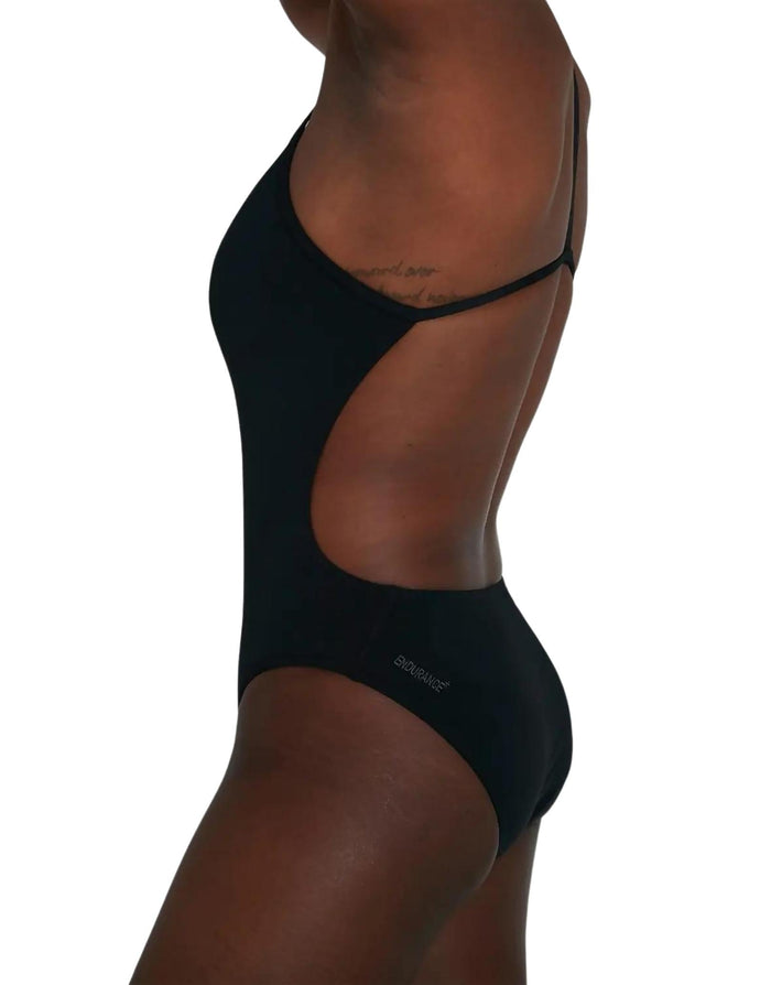 Black Speedo ECO Endurance+ Thinstrap Swimsuit with cutout