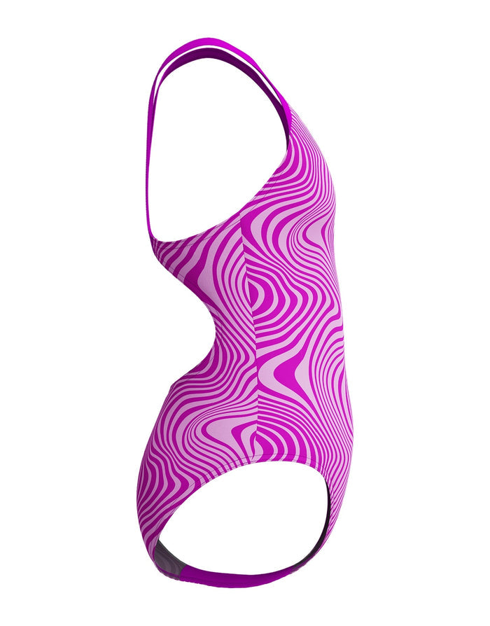 Speedo girls digital allover splashback swimsuit in pink magenta pattern