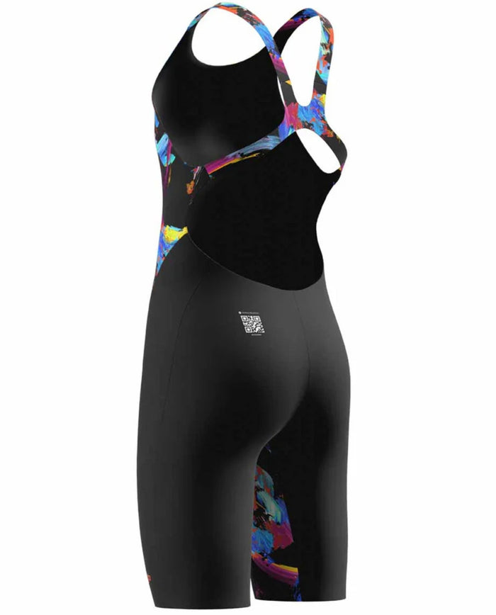 Speedo Girls Fastskin Endurance+ Max Openback Kneeskin - Black/Multi