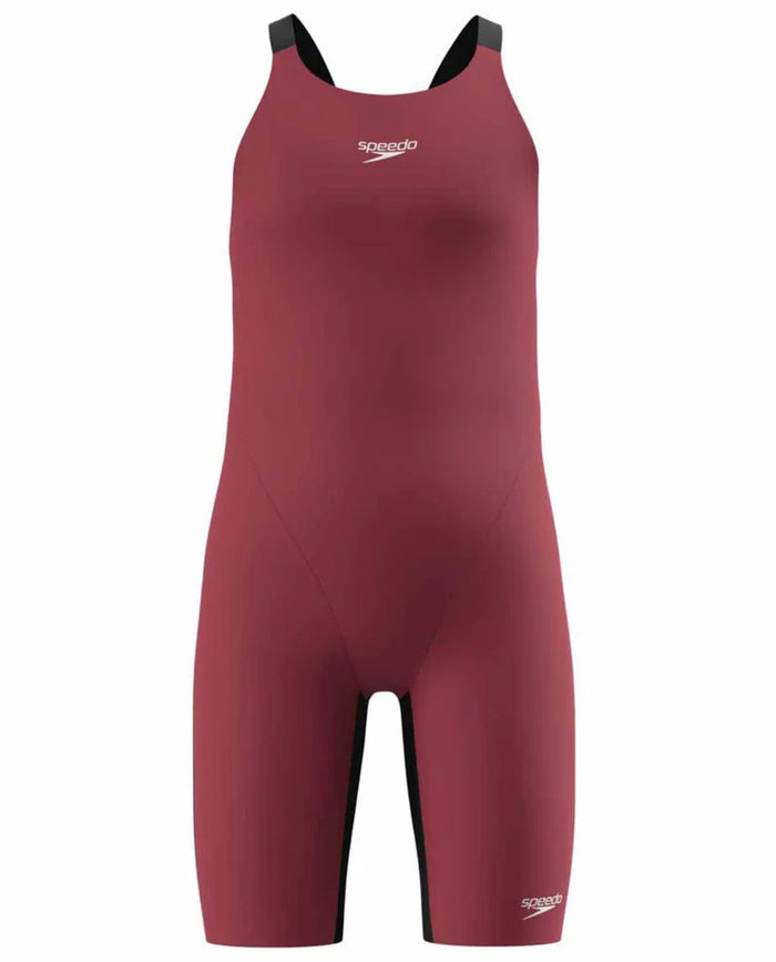 Speedo Girls Fastskin Endurance+ Max Openback Kneeskin - Black/Red