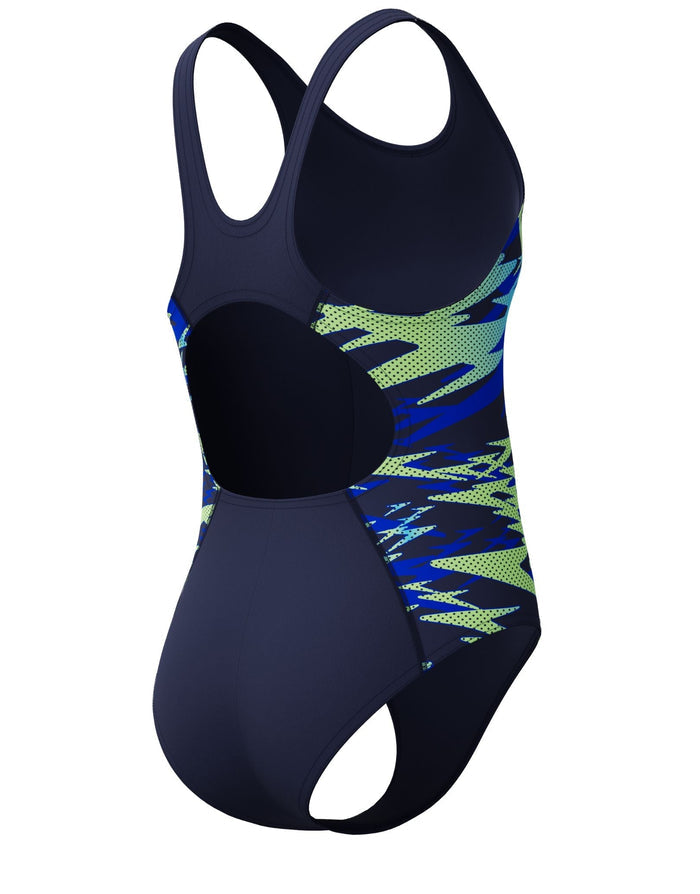 Speedo Girls Hyperboom Splice Muscleback Swimsuit - Blue/Green