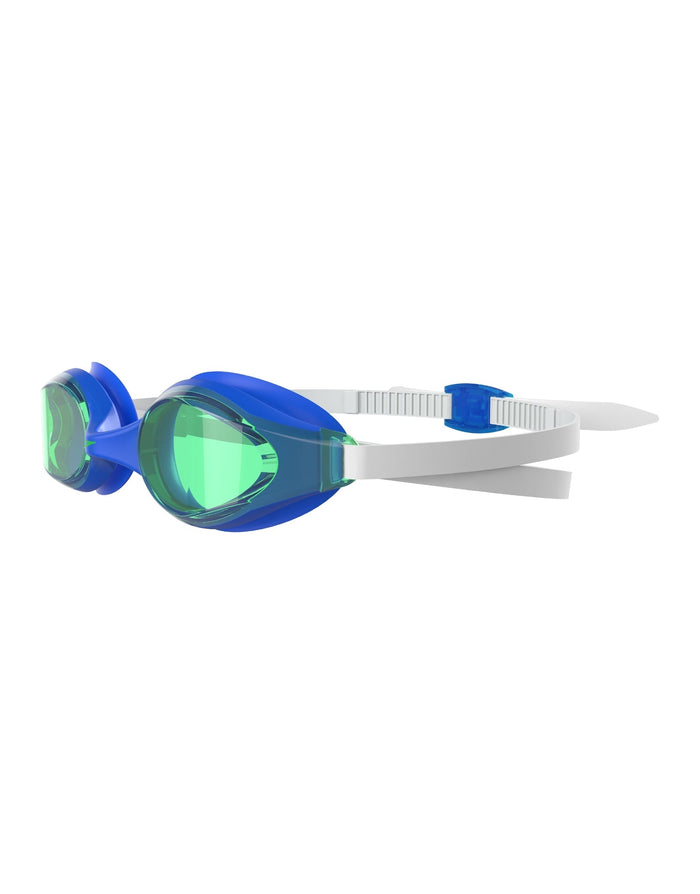 Speedo Hyper Flyer Junior blue green silicone swim goggles with white straps