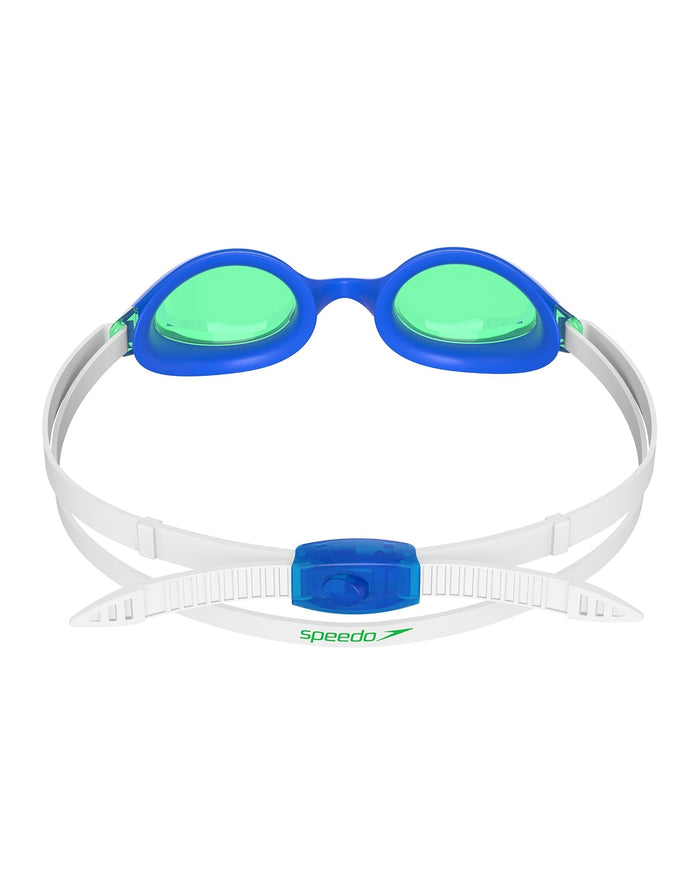 Speedo Hyper Flyer Junior blue and green swim goggles with adjustable strap