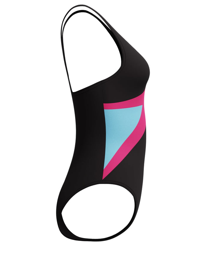 Speedo Hyperboom Butterfly Back Swimsuit - Black/Pink