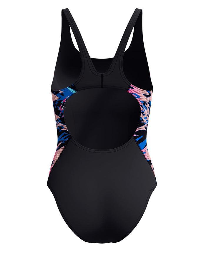 Speedo Hyperboom Splice Muscleback Swimsuit - Black/Pink