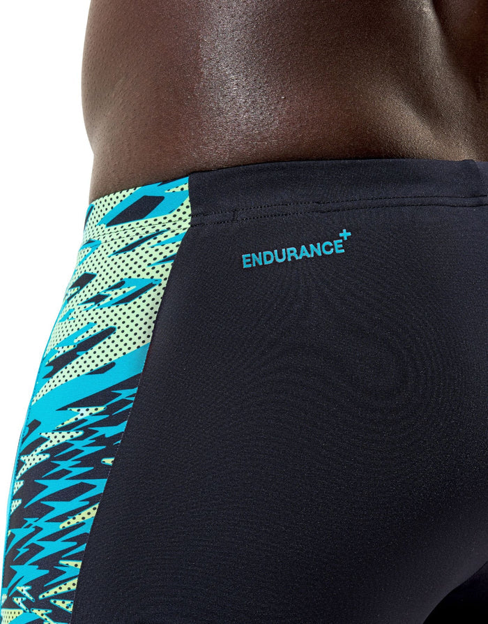 Speedo - Hyperboom Splice Swim Jammer - Black/Green - Model Back Close Up