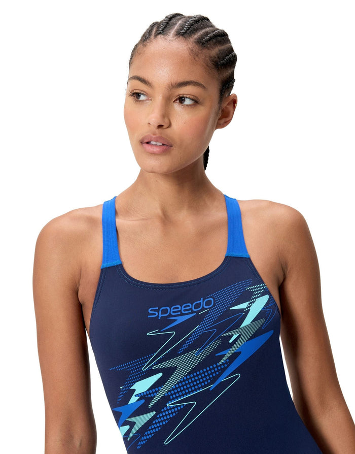 Speedo Medley Logo Medalist Swimsuit - Navy/Blue