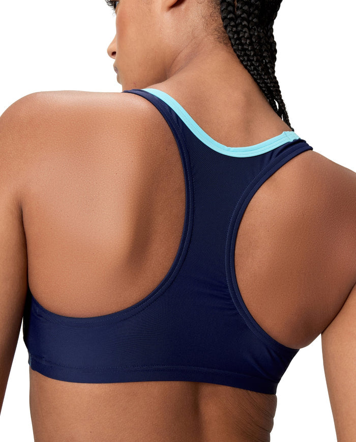 Speedo Placement Racerback 2 Piece Bikini - Navy/Light Blue