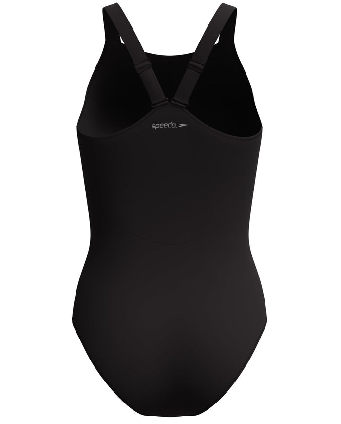 Speedo Sculpture Hi-Neck Contour Swimsuit - Black