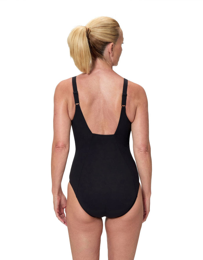 Speedo Shaping Contour Eclipse Swimsuit - Black - Womens Swimwear