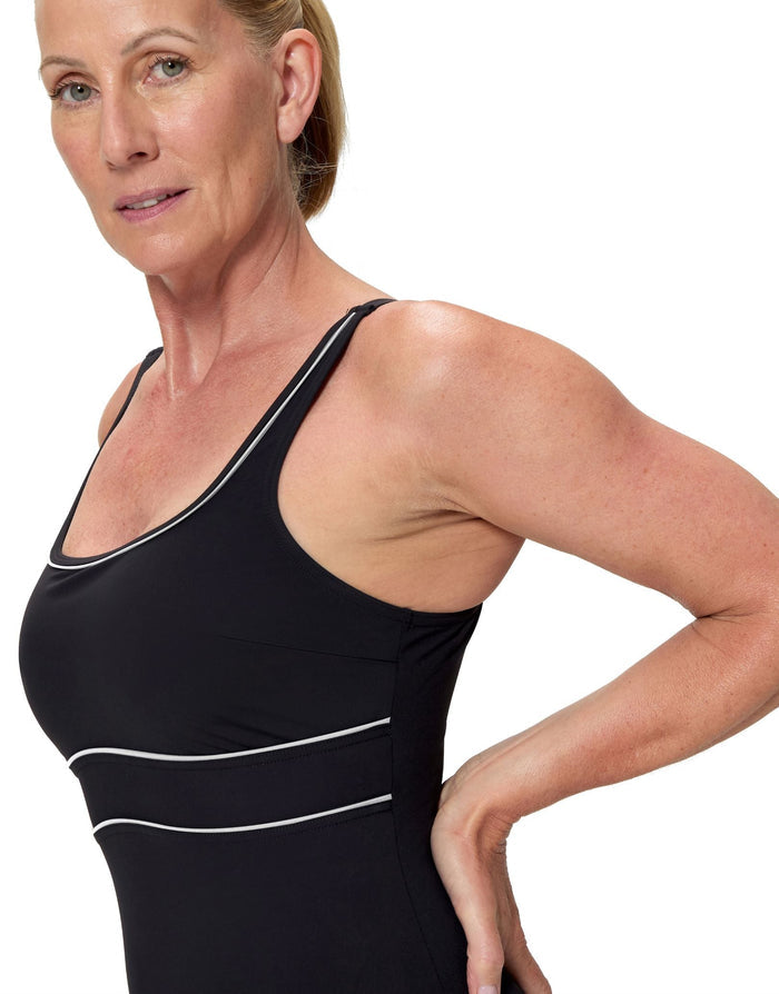 Speedo Shaping Contour Eclipse Swimsuit - Black - Womens Swimwear