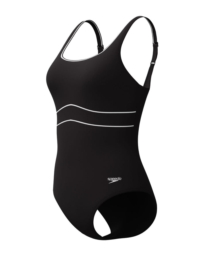Speedo Shaping Contour Eclipse Swimsuit - Black - Womens Swimwear