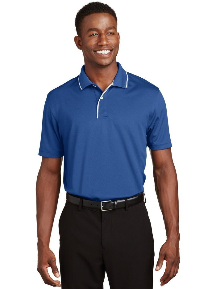 Sport-Tek Dri-Mesh Polo with Tipped Collar and Piping-Regular-Sport-Tek-Royal/White-S-Thread Logic
