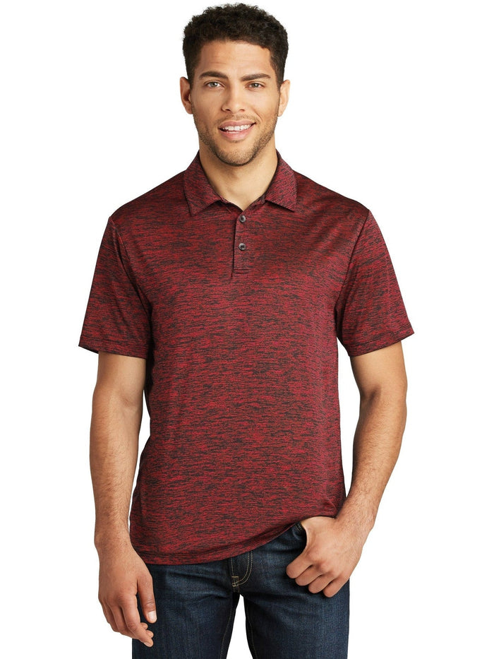 Sport-Tek PosiCharge Electric Heather Polo-Regular-Sport-Tek-Deep Red-Black Electric-S-Thread Logic