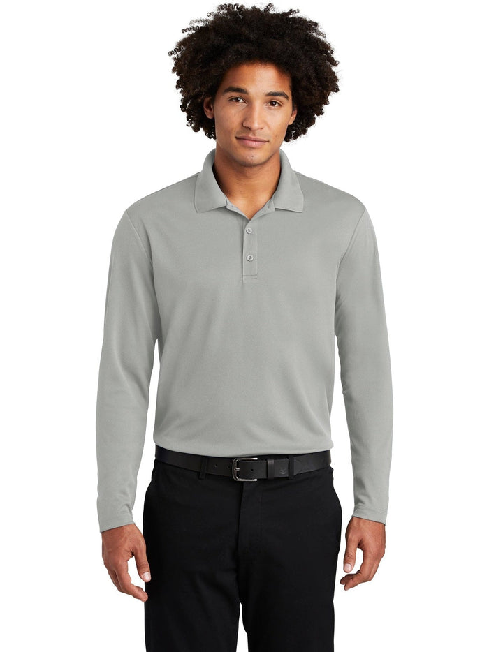 Sport-Tek PosiCharge RacerMesh Long Sleeve Polo-Regular-Sport-Tek-Silver-S-Thread Logic
