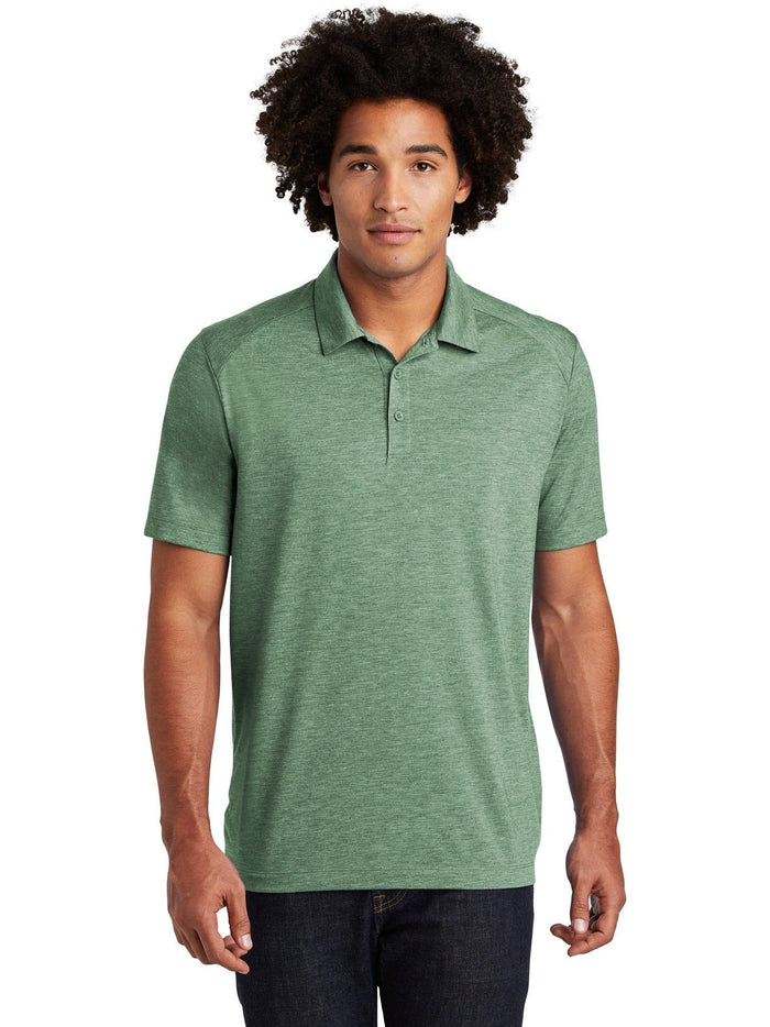 Sport-Tek PosiCharge Tri-Blend Wicking Polo-Regular-Sport-Tek-Forest Green Heather-S-Thread Logic