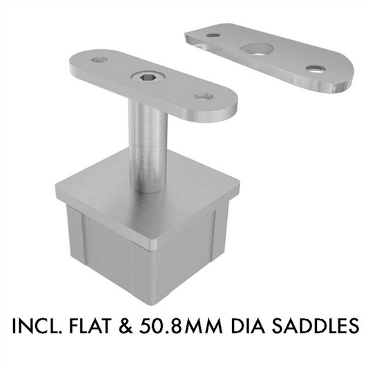 SQ50 RANGE PREMIUM STAINLESS STEEL - SQUARE 50.8MM RAIL SUPPORT - Image 1
