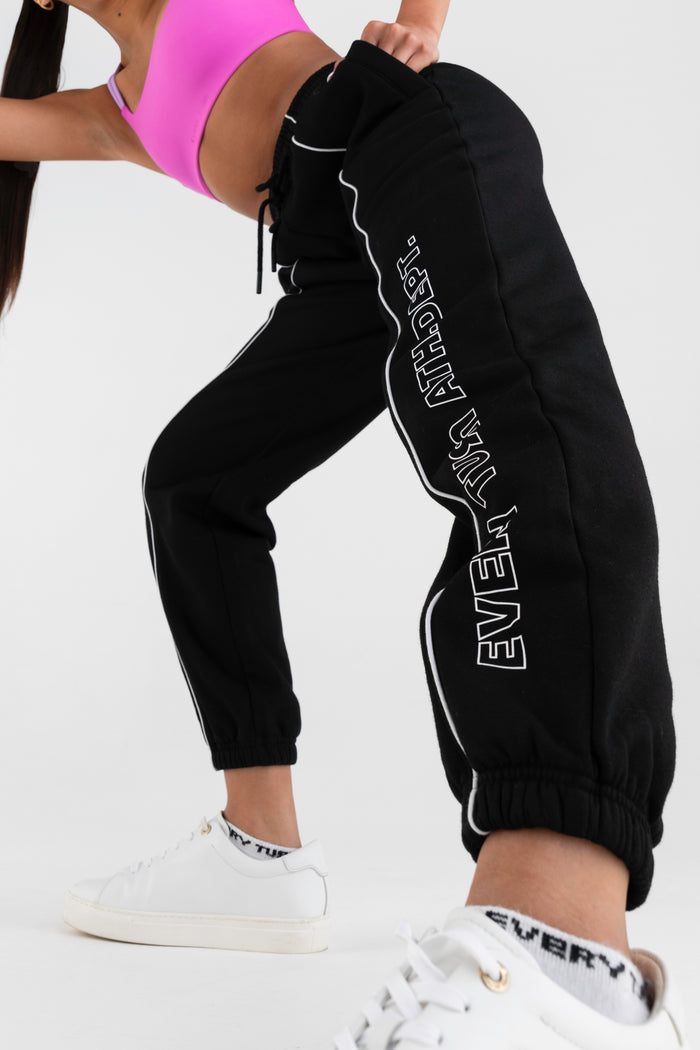 Squad Trackie In Black - Up Close View