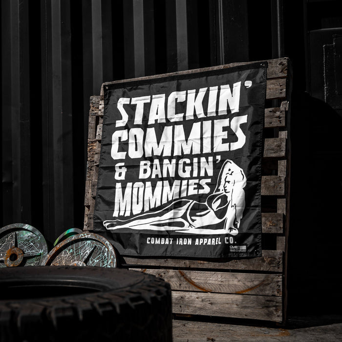 Stackin' Commies & Bangin' Mommies 3'x3' Flag