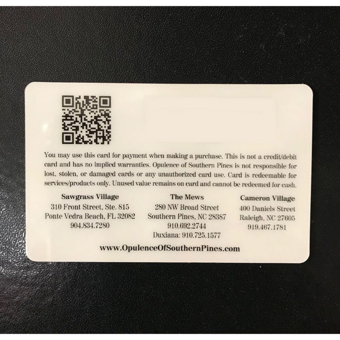Opulence of Southern Pines Gift Card