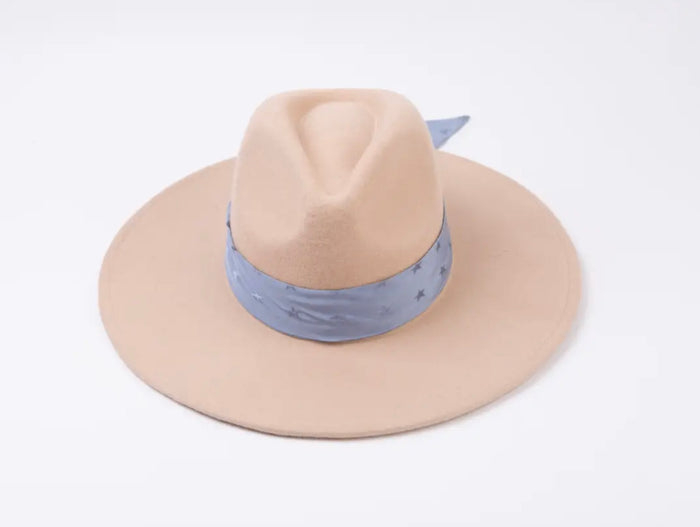 Stardust Bandana Wool Fedora - Ivory