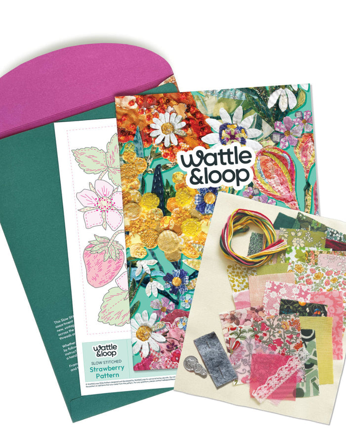 Strawberry Slow Stitching Kit, Wattle & Loop